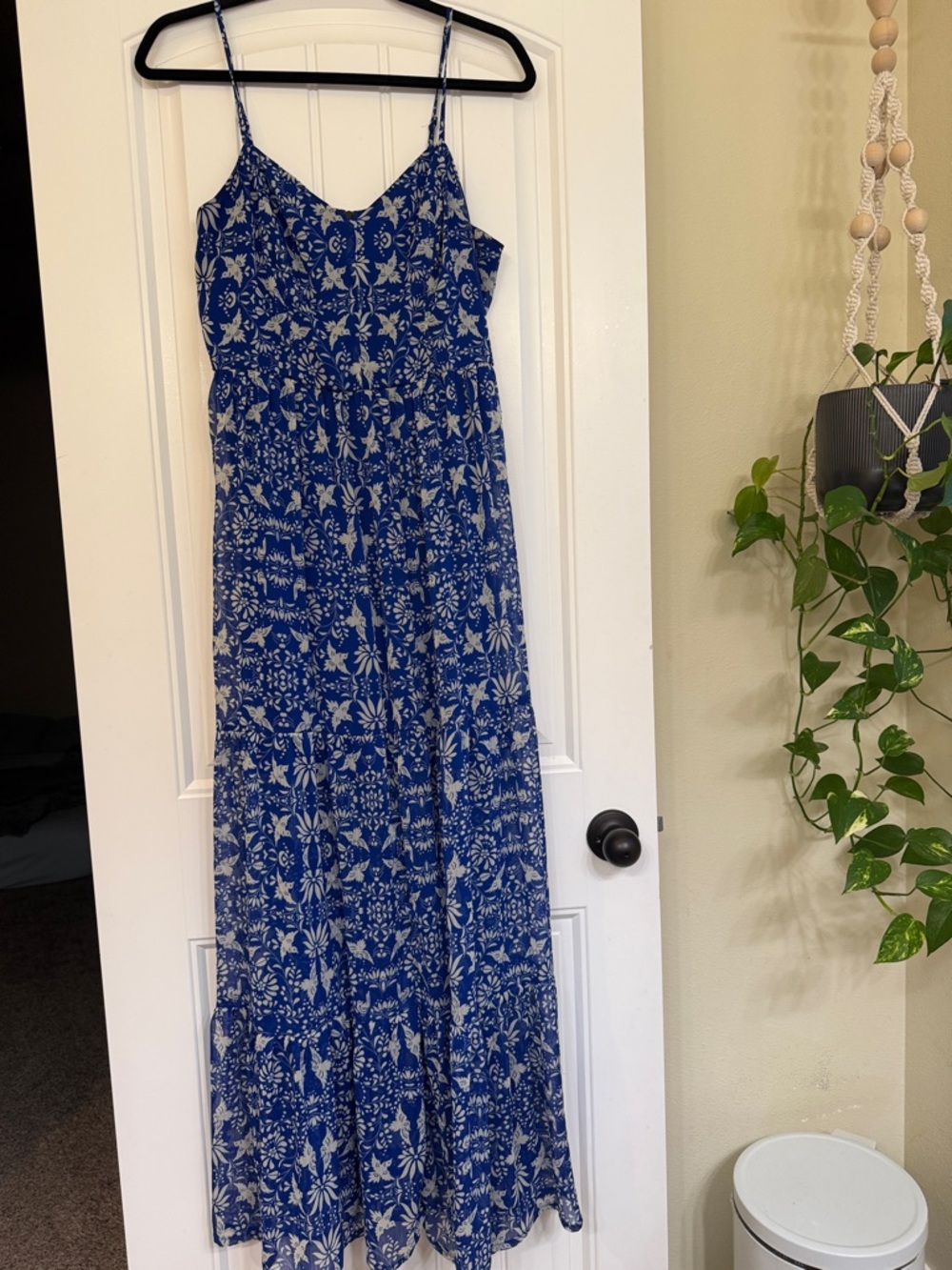 Xhilaration Blue Floral Maxi Dress